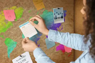 Printed Cork Board World map