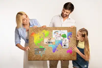 Printed Cork Board World map