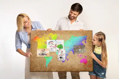 Printed Cork Board World map