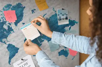 World Map Printed Cork Memo Board