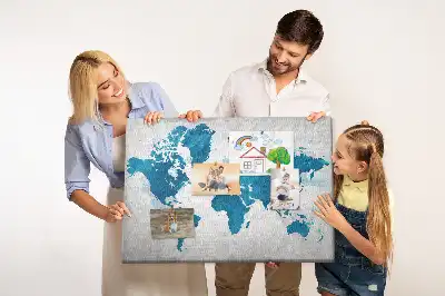 World Map Printed Cork Memo Board