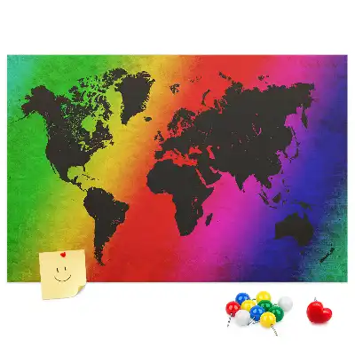 Printed Cork Board World map