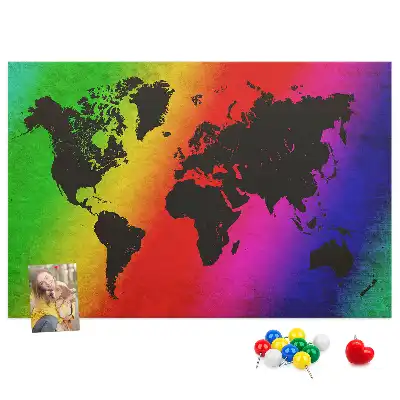 Printed Cork Board World map