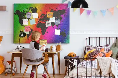 Printed Cork Board World map