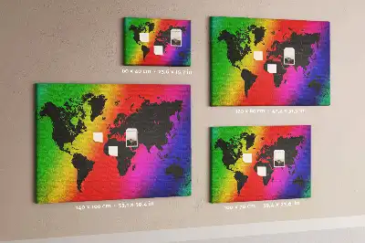 Printed Cork Board World map