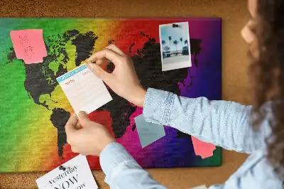 Printed Cork Board World map