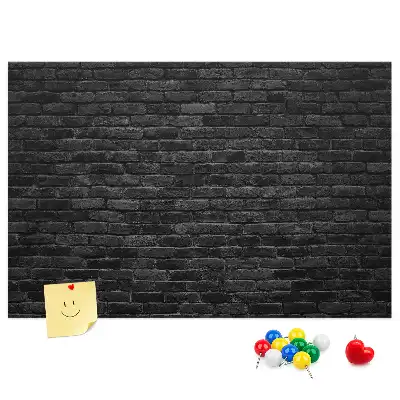 Printed Cork Board Dark brick wall