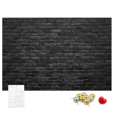 Printed Cork Board Dark brick wall