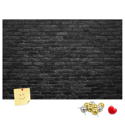 Printed Cork Board Dark brick wall