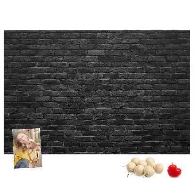 Printed Cork Board Dark brick wall