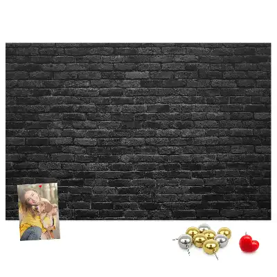 Printed Cork Board Dark brick wall
