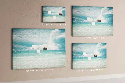 Cork memo board featuring a sea landscape