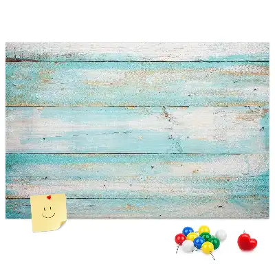 Blue Printed Cork Memo Board