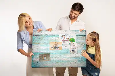 Printed Cork Memo Board Blue boards