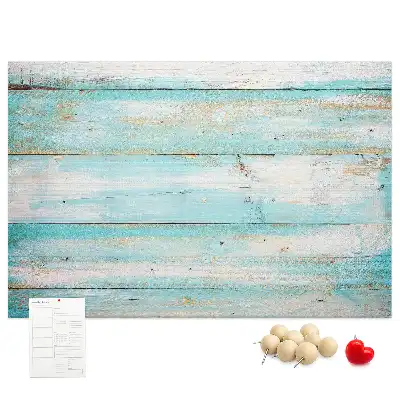 Blue Printed Cork Memo Board
