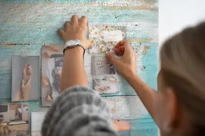 Printed Cork Memo Board Blue boards
