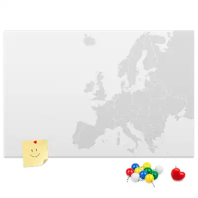 Cork memo board in the shape of a map of Europe