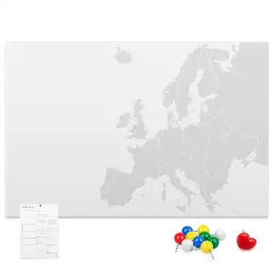 Cork memo board in the shape of a map of Europe
