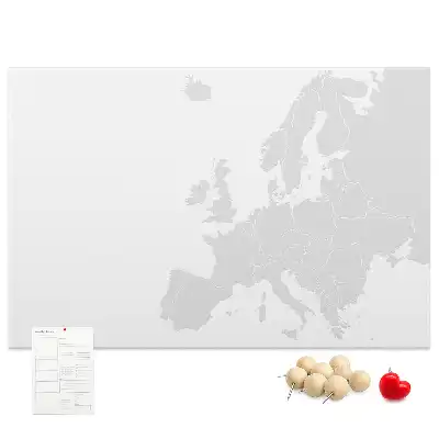 Cork memo board in the shape of a map of Europe