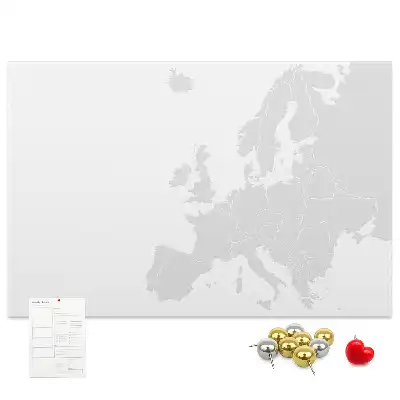 Cork memo board in the shape of a map of Europe