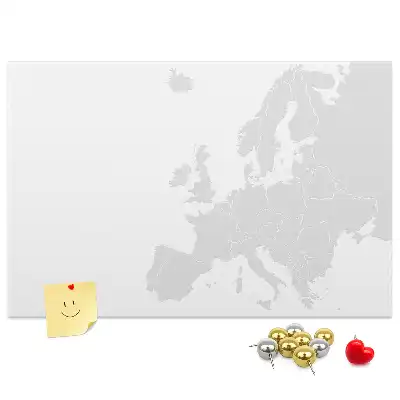 Cork memo board in the shape of a map of Europe