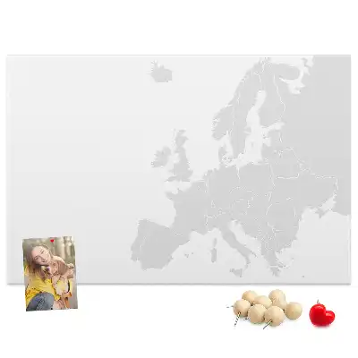 Cork memo board in the shape of a map of Europe