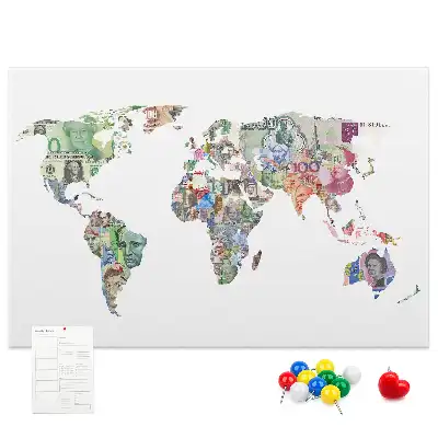 Printed Cork Board World map