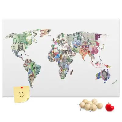 Printed Cork Board World map