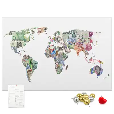Printed Cork Board World map