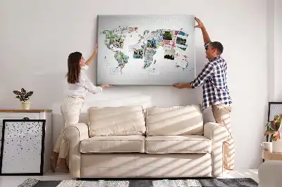 Printed Cork Board World map