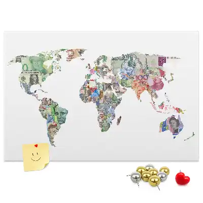 Printed Cork Board World map