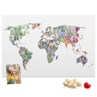 Printed Cork Board World map