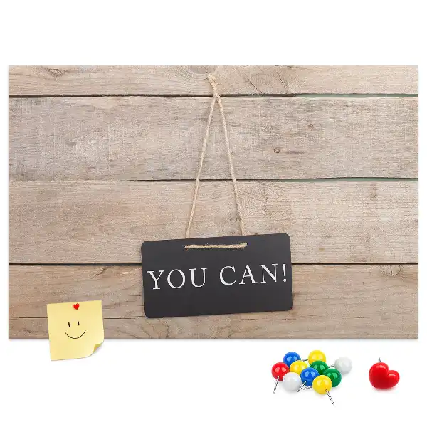 Printed Cork Memo Board with You Can Do It Lettering