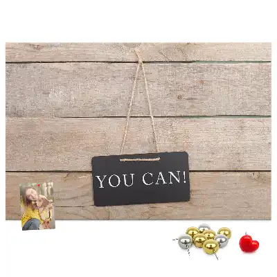 Printed Cork Memo Board You can do it! lettering