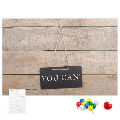 Printed Cork Memo Board with You Can Do It Lettering