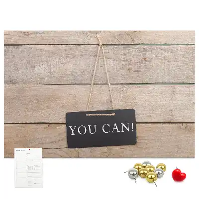 Printed Cork Memo Board You can do it! lettering