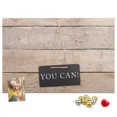 Printed Cork Memo Board with You Can Do It Lettering