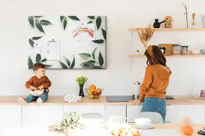 Cork Memo Board with Leaf Frame