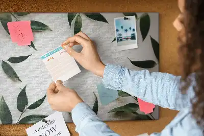 Cork Memo Board with Leaf Frame