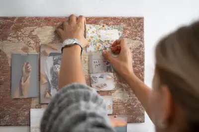 Printed Cork Board World Map on brick