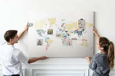 Printed Cork Memo Board with Country Names