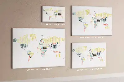 Printed Cork Memo Board with Country Names
