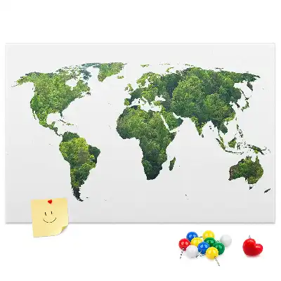 Green Forest Map Printed Cork Board