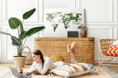Green Forest Map Printed Cork Board