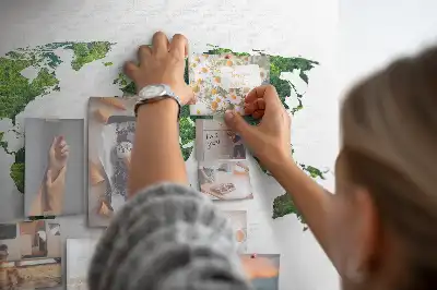Green Forest Map Printed Cork Board