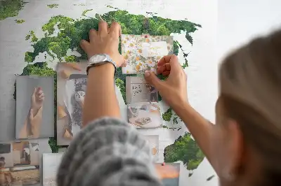 Green Forest Map Printed Cork Board