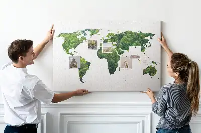 Green Forest Map Printed Cork Board