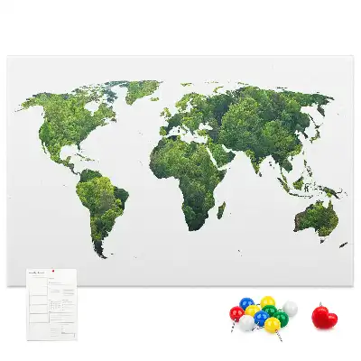 Green Forest Map Printed Cork Board