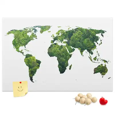 Green Forest Map Printed Cork Board