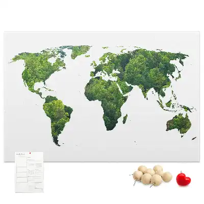 Green Forest Map Printed Cork Board